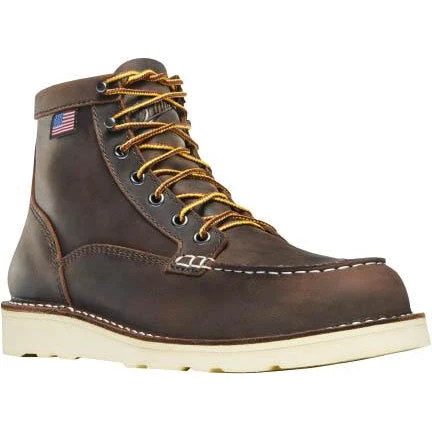 Danner Women's Bull Run 6" ST Moc Toe Wedge Work Boot - Brown - 15576 1 Danner Women's Bull Run 6" ST Moc Toe Wedge Work Boot - Brown - 15576