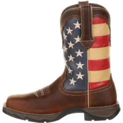Durango Women's Lady Rebel 10" Steel Toe Patriotic Flag Work Boot -Strut Boots DRD0234 instep profile