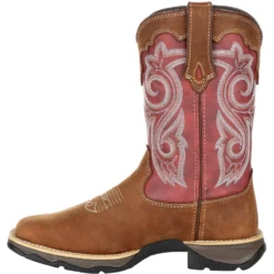 Durango Women's Lady Rebel 10" Sqr Toe Western Boot- Rusty Red- DRD0349 9 Durango Women's Lady Rebel 10" Sqr Toe Western Boot- Rusty Red- DRD0349 -Strut Boots DRD0349 instep profile